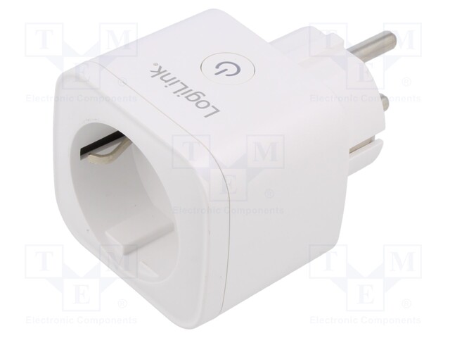 Plug socket strip: protective; Sockets: 1; 230VAC; 16A; white; IP20