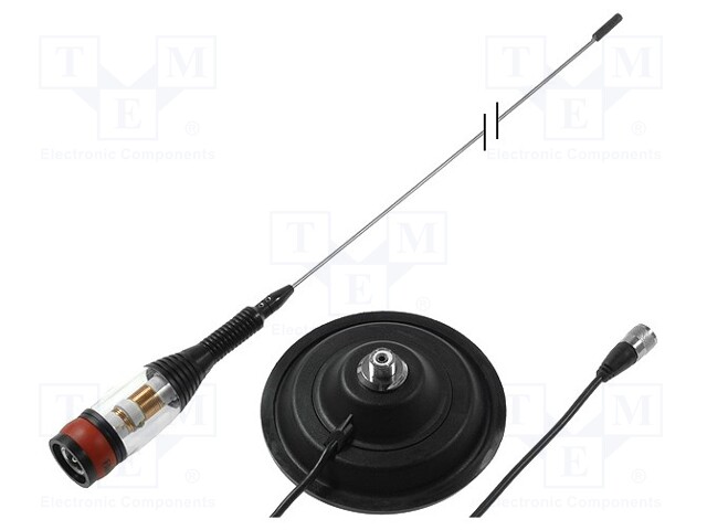 Antenna; CB; 1.43m; 4dBi; 600W; magnet; Len: 5m; UHF; Base dia: 145mm