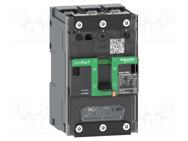 Power breaker; Inom: 100A; IP40; -25÷70°C; Short circuit cap: 70kA