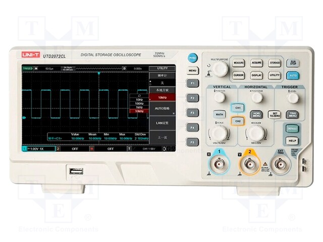 Oscilloscope: digital; Ch: 2; 25MHz; 500Msps; 64kpts; 2n÷50s/div