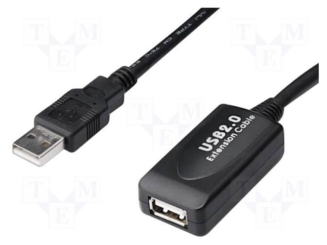 Repeater USB; USB 2.0; USB A socket,USB A plug; 25m