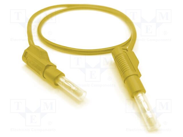 Test lead; 32A; banana plug 4mm,both sides; Urated: 600V; yellow