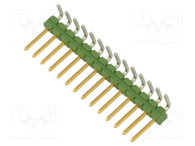 Pin header; pin strips; AMPMODU MOD II; male; PIN: 14; angled 90°