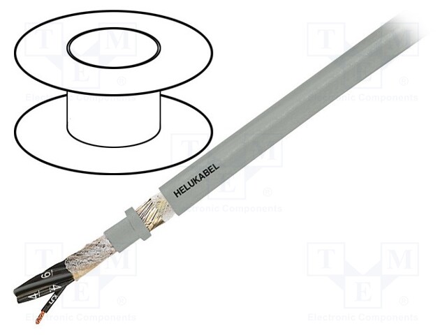 Wire: control cable; PURO-OZ-HF-YCP; 2x1,5mm2; PUR; grey; stranded