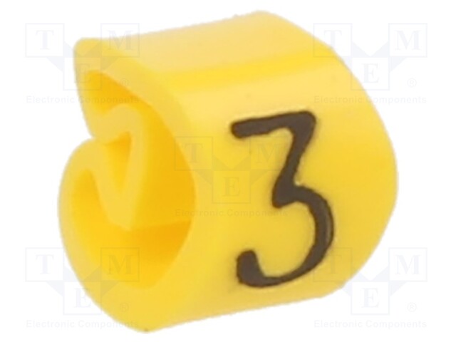 Markers; Marking: 3; 2.5÷5mm; PVC; yellow; -30÷60°C; leaded; PA-1