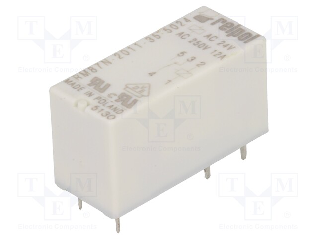 Relay: electromagnetic; SPDT; Ucoil: 24VAC; 12A/250VAC; 12A/24VDC