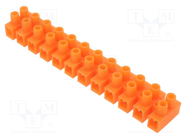 Terminal block; screw terminal; 10mm2; 230V; ways: 12; orange