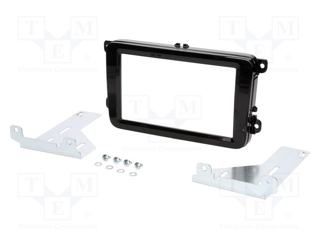 Radio mounting frame; VW; 2 DIN; black gloss