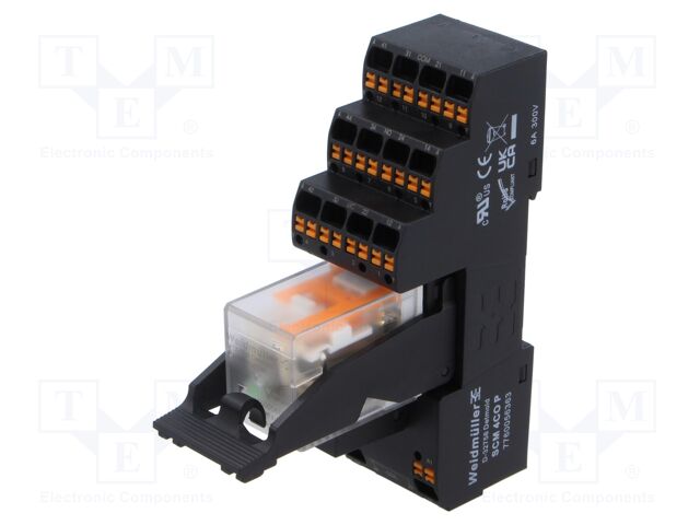 Relay: interface; 4PDT; Ucoil: 24VDC; 5A; DIN; Variant: Relay set