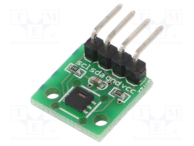 Sensor: atmospheric; temperature,humidity; I2C; 3.3VDC; IC: SHT20