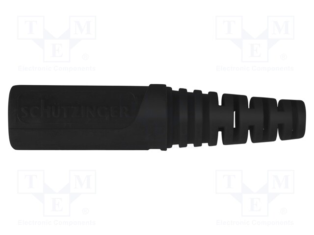 Socket; 4mm banana; 32A; 70VDC; black; nickel plated; on cable