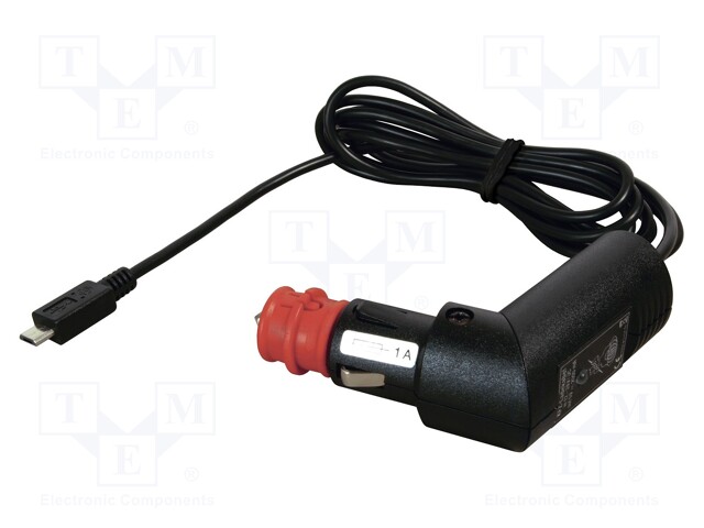 Automotive/main power supply; USB micro plug; 2A; 5V/2.1A; black