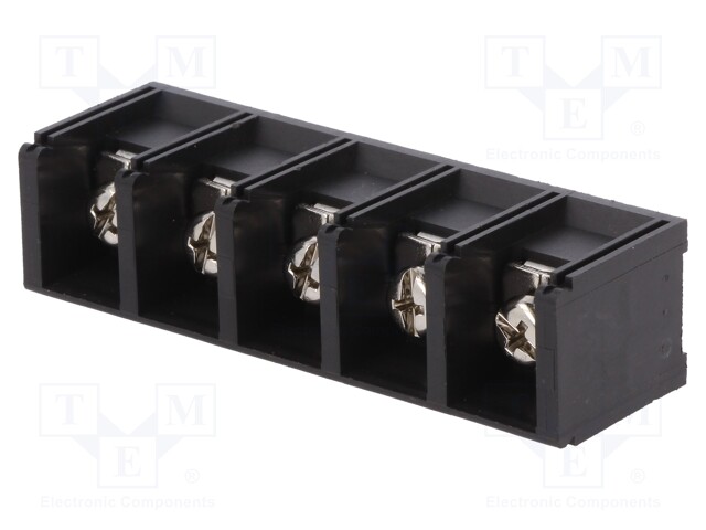 PCB terminal block; straight; 16mm; ways: 5; on PCBs; 6mm2; tinned