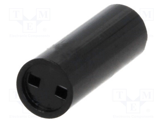 Spacer sleeve; LED; Øout: 5mm; ØLED: 3mm; L: 12mm; black