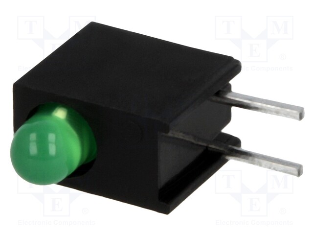 LED; in housing; green; 3mm; No.of diodes: 1; 20mA; 40°; 2.2÷2.5V