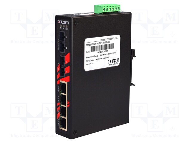 Industrial module: switch PoE Ethernet; unmanaged; 48÷55VDC