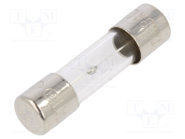 Fuse: fuse; 6.3A; 250VAC; glass; 20x5.2mm; brass; bulk