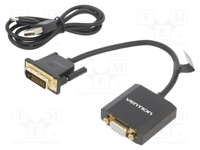 Cable; black; 0.15m; shielded,Full HD; Øcable: 5mm; Insulation: PVC