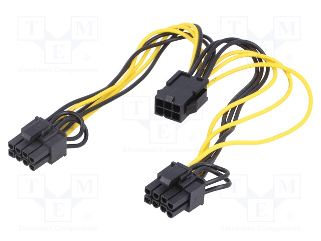 Cable: mains; PCI-E 6pin female,PCI-E 8pin female x2; 0.15m