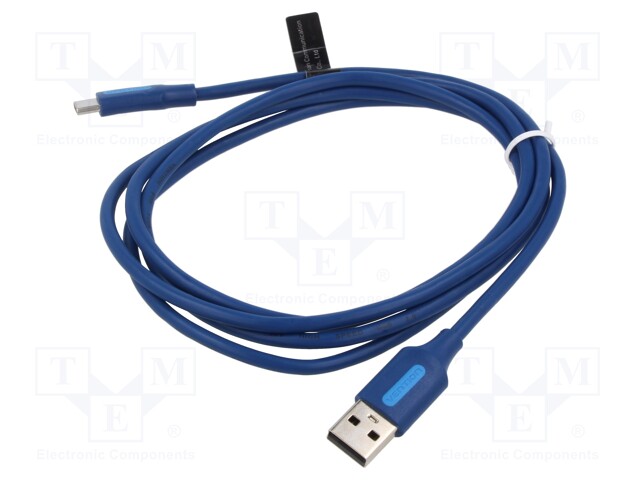 Cable; USB 2.0; USB A plug,USB B micro plug; nickel plated; 2m
