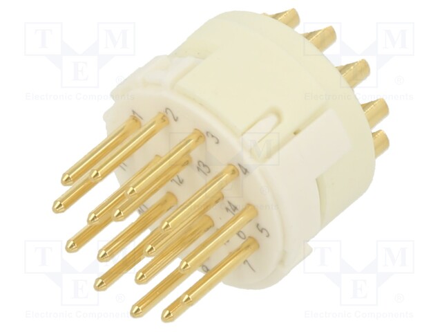 Connector: M23; contact insert; male; soldering; for cable; PIN: 16