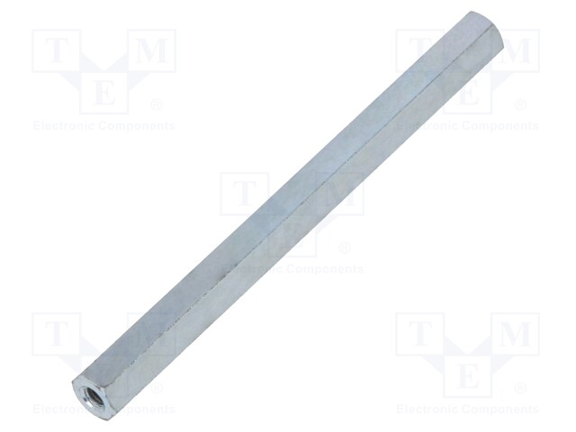Screwed spacer sleeve; Int.thread: M3; 70mm; hexagonal; steel