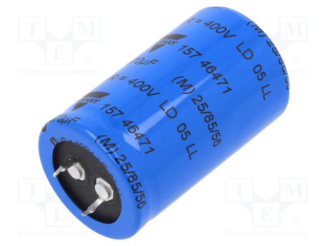 Capacitor: electrolytic; 470uF; 400VDC; Ø30x50mm; ±20%; -25÷85°C