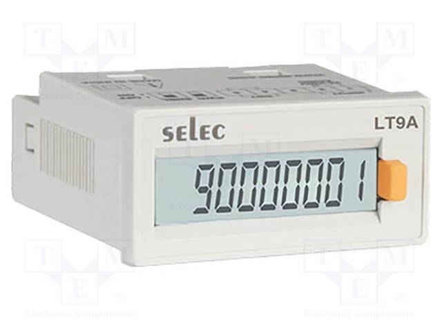 Meter: operating time counter; digital,mounting; on panel; 0.05%