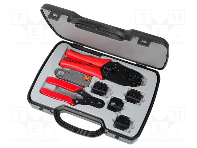 For colaxial/RF connector crimping; Package: case