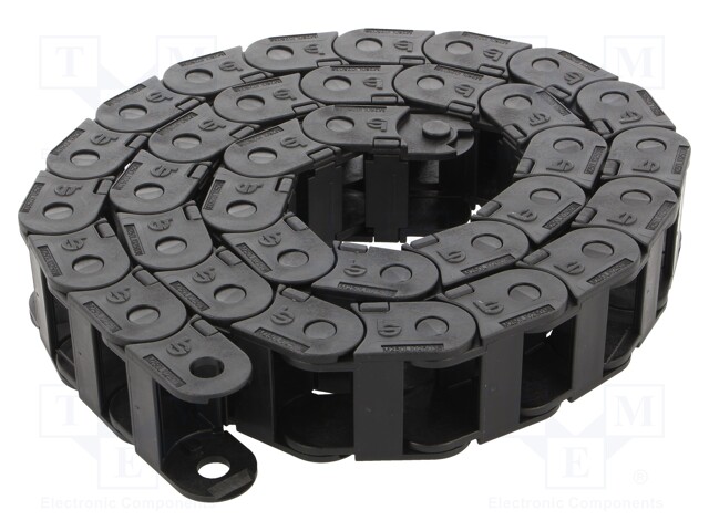 Cable chain; Series: Light; Bend.rad: 28mm; L: 986mm; Colour: black