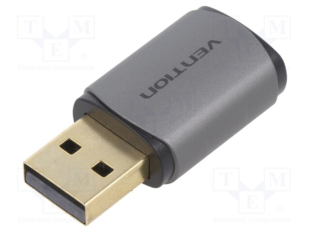 Transition: adapter; grey; USB A plug,USB C socket