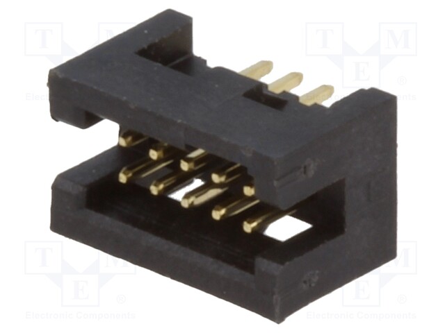 Socket; IDC; male; PIN: 10; straight; THT; gold flash; 1.27mm
