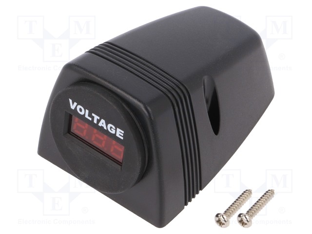 Voltmeter; Sup.volt: 6÷33VDC; VDC range: 6÷33V; black; red