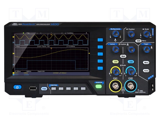 Oscilloscope: digital; Ch: 2; 5MHz; 100Msps; 10kpts; automatic; 15W