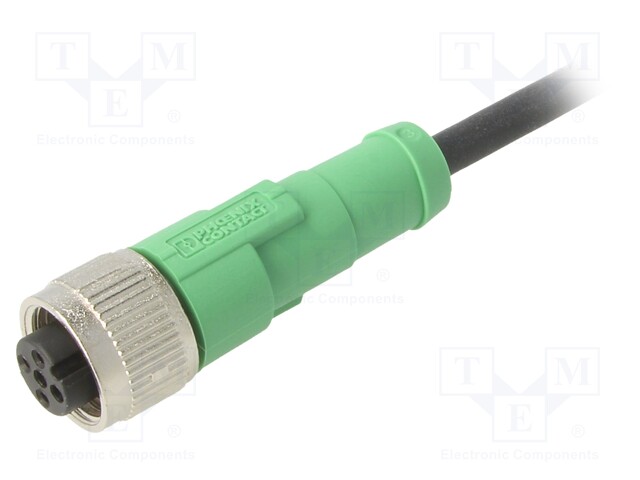 Connection lead; M12; PIN: 3; straight; 3m; plug; 250VAC; 4A; 250VDC
