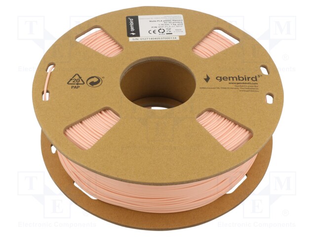 Filament: PLA-MATT; 1.75mm; pink; 190÷220°C; 1kg
