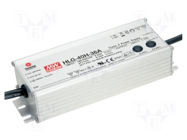 Power supply: switched-mode; LED; 40.32W; 42VDC; 40÷46VDC; IP65