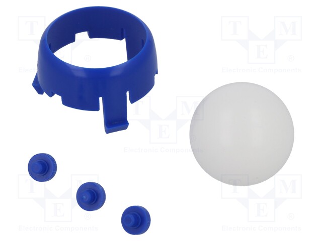 Ball casters; blue; Kit: ball,housing; push-in; Tip mat: plastic