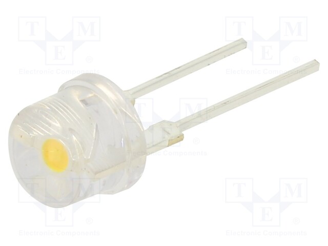 LED; 8mm; white warm; 100°; Front: convex; Pitch: 5.16mm; 16÷25lm