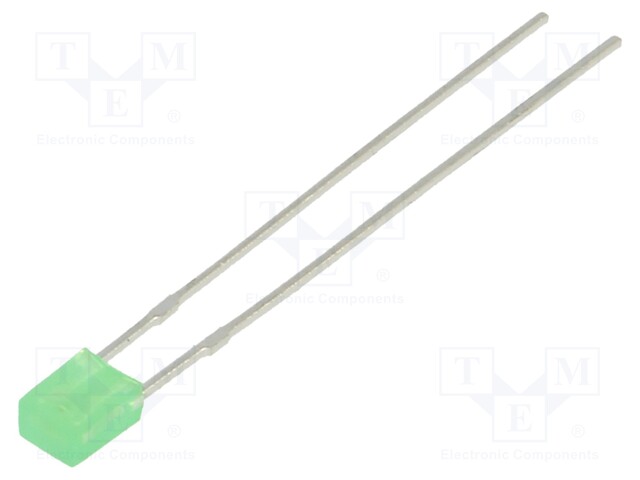 LED; rectangular; 3x2mm; green; 3÷6mcd; 100°; Front: flat; 20mA