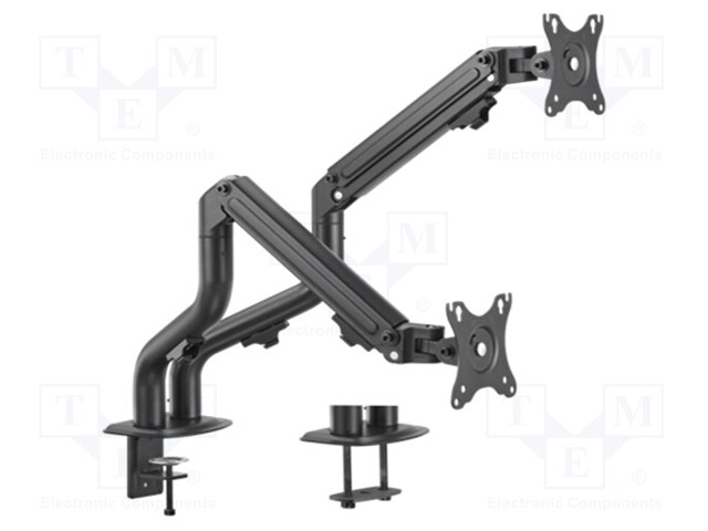 Monitor holder; 8kg; 17÷32"; Arm len: 515mm; for two monitors