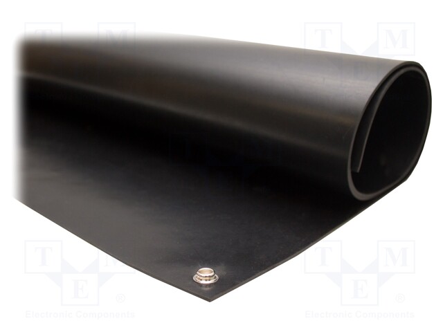 Floor mat; ESD; L: 1.2m; W: 0.6m; Thk: 2mm; EN 61340-5-1; black; <4MΩ