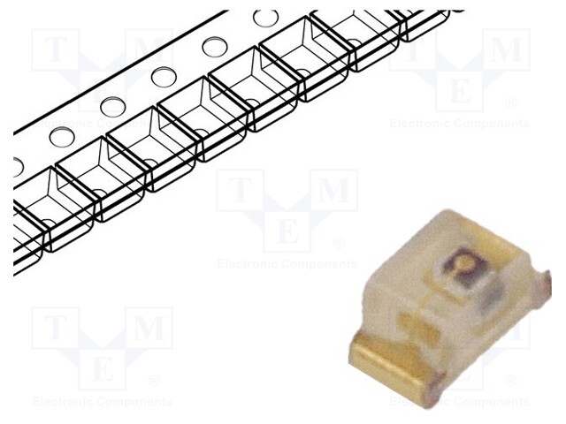 LED; SMD; 0402; yellow; 80÷150mcd; 1x0.5x0.5mm; 120°; 2÷2.5V; 20mA