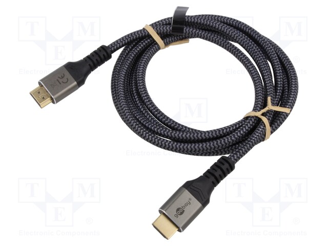 Cable; HDMI 2.1; HDMI plug,both sides; PVC; Len: 5m; black-gray
