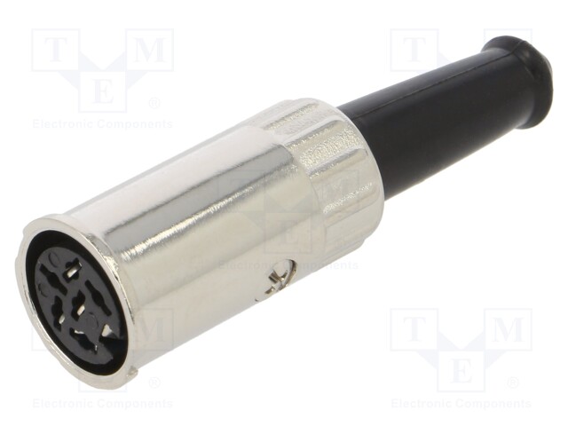 Plug; DIN; female; with strain relief; PIN: 6; straight; for cable