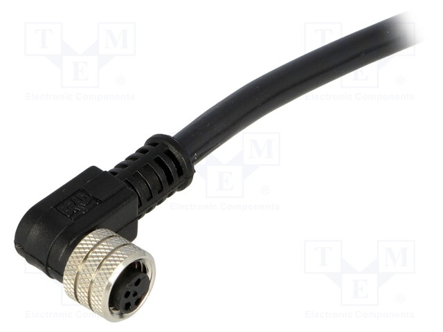 Connector: M8; female; PIN: 4; angled 90°; with lead; plug; 3A; 30V