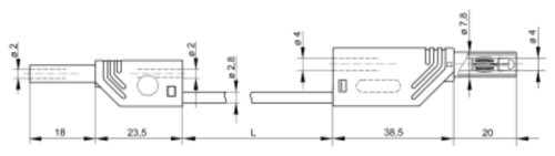 Test lead; 10A; insulated; Urated: 1kV; Len: 1m; violet