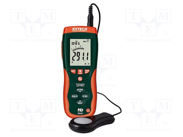 Light meter; 40segm; 40/400/4k/40kFc,400/4k/40k/400klx; USB
