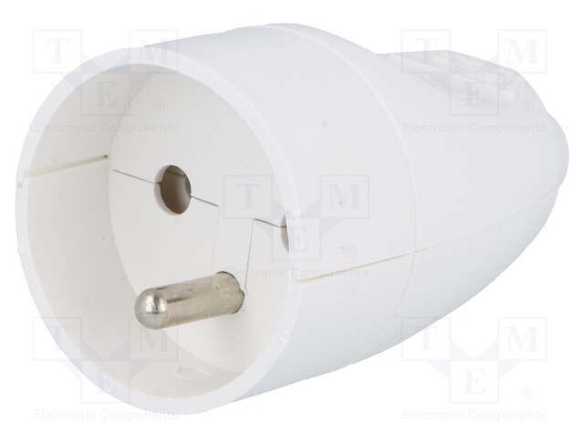 Connector: AC supply; socket; Layout: 2P+PE; white; 250VAC; 16A
