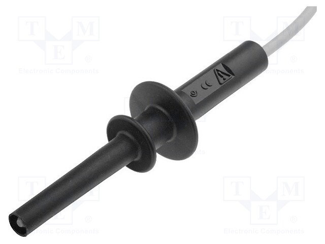 Test lead; 10A; free end,banana plug 4mm; Len: 1m; black